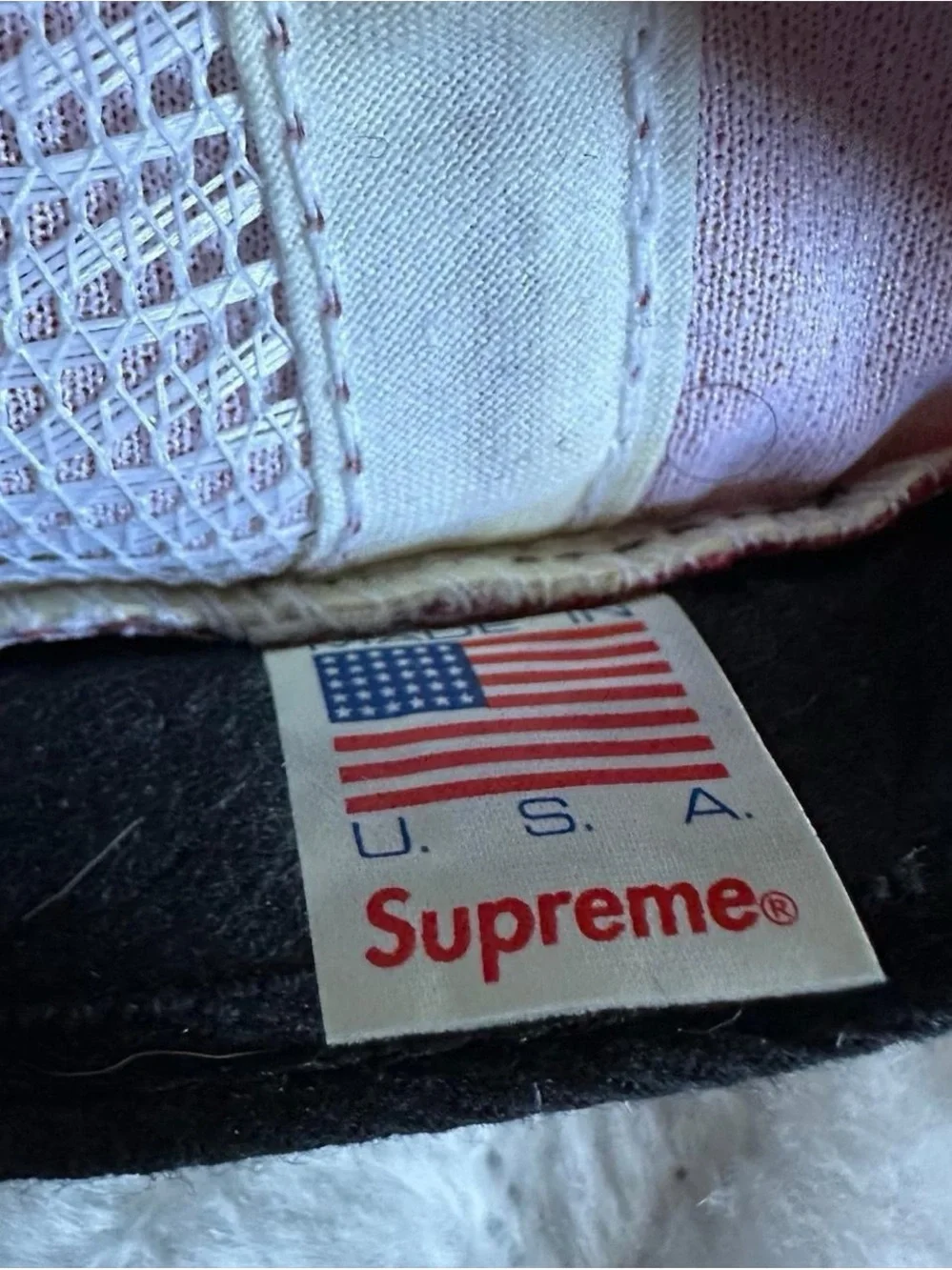 Supreme Maroon Trucker Hat with custom Patterned Brim